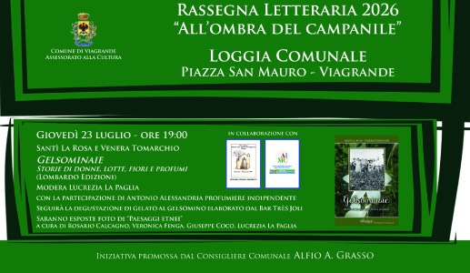 Terzo appuntamento con la Rassegna Letteraria “All’ombra del Campanile”